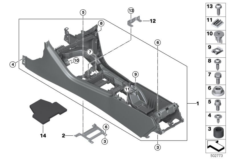 Genuine BMW 51166996349 G16 G14 G15 Center Console NACHTBLAU (Inc. M850iX, 840i & 840iX) | ML Performance UK Car Parts