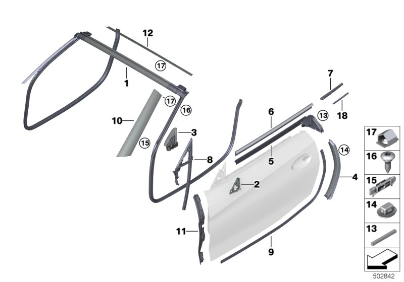 Genuine BMW 51337429636 G29 Channel Sealing,Inside,Door, Front Right (Inc. Z4) | ML Performance UK Car Parts