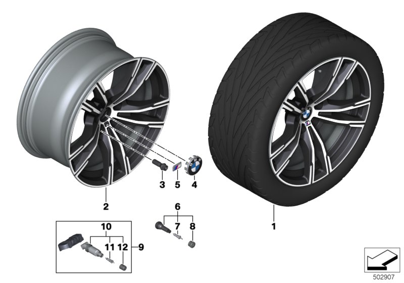 Genuine BMW 36118089561 F93 F92 F91 Disk Wheel, Light Alloy, In Orbitgrey 10,5JX19 ET:28 (Inc. M8) | ML Performance UK Car Parts