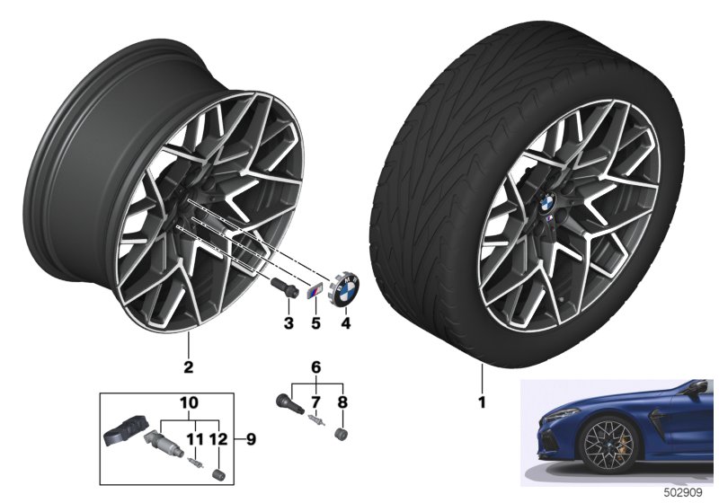 Genuine BMW 36108089569 F92 F93 F91 Rim Light Alloy Transl.Shadow 10,5JX20 ET:28 (Inc. M8) | ML Performance UK Car Parts