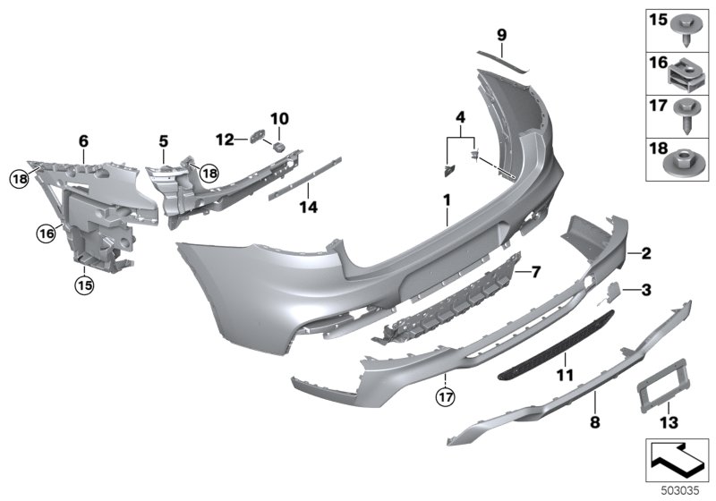 Genuine BMW 51128082218 Kit, Mount For Pdc/Pma Sensor, Rear (Inc. X4 M) | ML Performance UK Car Parts