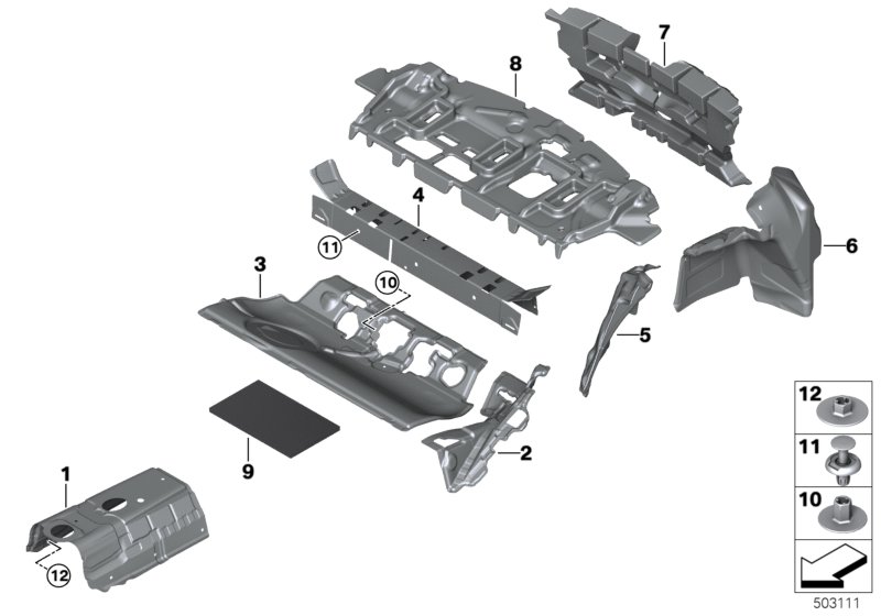 Genuine BMW Mini 51487298609 F45 F44 F46 Trunk Cross Member Sound Insulation (Inc. Cooper, 218dX & One D) | ML Performance UK Car Parts