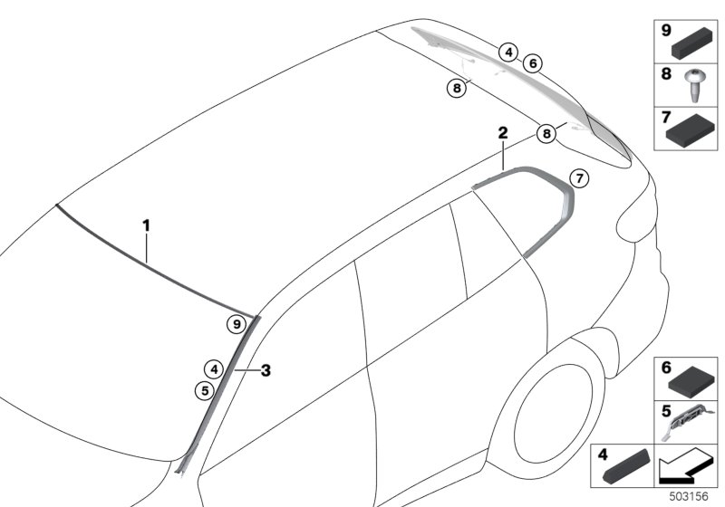 Genuine BMW 51377446223 G06 Finisher, Side Window, Rear Left SHADOWLINE (Inc. X6 30iX, X6 40iX & X6 M50dX) | ML Performance UK Car Parts