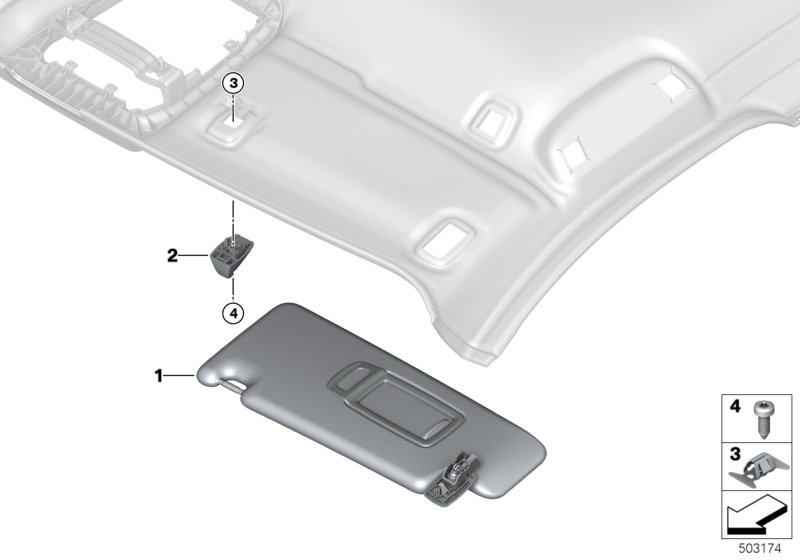 Genuine BMW 51167227032 Counterbearing For Sun Visor EVERESTGRAU (Inc. 325d, X1 18d & 740d) | ML Performance UK Car Parts