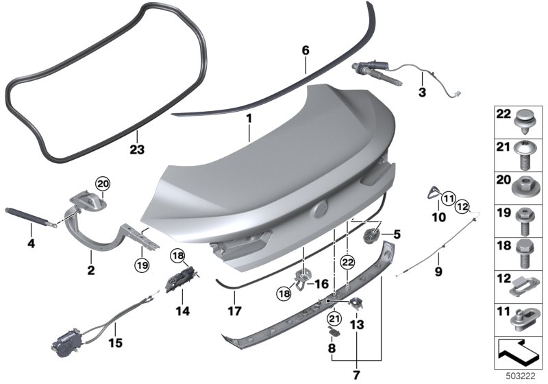 Genuine BMW 51247417235 F92 G15 Support Spring, Trunk Lid (Inc. 840iX, M8 & M850iX) | ML Performance UK Car Parts