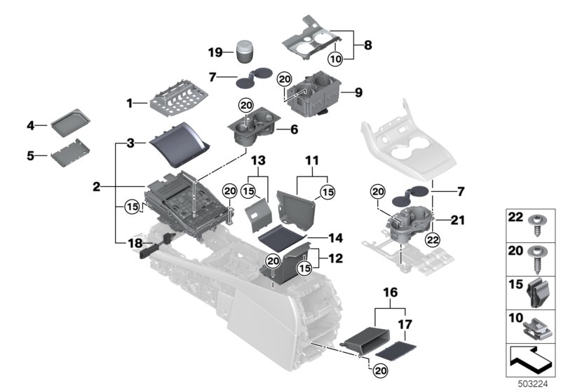 Genuine BMW 51167950994 G06 G05 G07 Removable Panel Storag.Compartment Front (Inc. X5 50iX, X5 40i & X7 50iX) | ML Performance UK Car Parts