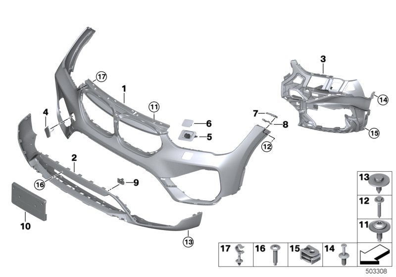 Genuine BMW 51119883249 Trim Panel, Bumper, Front PDC/PMA (Inc. X1) | ML Performance UK Car Parts