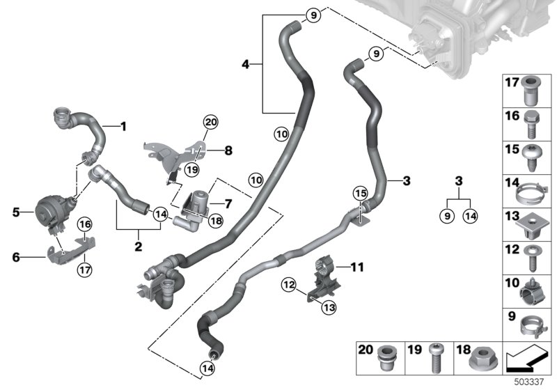 Genuine BMW 64216992927 G07 G05 G06 Coolant Hose, Supply 2 Auxiliary coolant pump - water valve (Inc. X5 M50iX, X7 M50iX & X6 M50iX) | ML Performance UK Car Parts