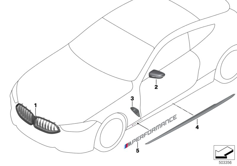 Genuine BMW 51132466812 G15 G14 G16 Trim, Air Duct On Side Panel Cfrp, Right M PERFORMANCE (Inc. M850iX, 840i & 840dX) | ML Performance UK Car Parts