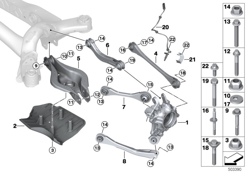 Genuine BMW 33306878621 G20 Wheel Carrier, Rear Left (Inc. 320i, M340iX & 320i 1.6) | ML Performance UK Car Parts