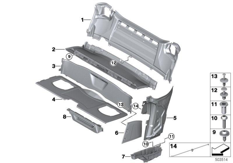 Genuine BMW 51477462033 I15 Side Panel Storage Compartment Left (Inc. i8) | ML Performance UK Car Parts