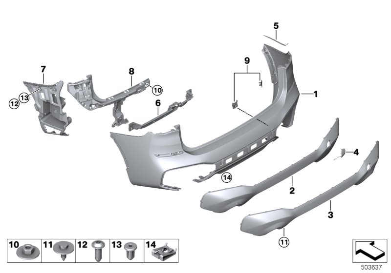 Genuine BMW 51128075871 F48 Trim Panel, Bumper, Rear, Bottom M DARKSHADOW (Inc. X1 25dX, X1 28iX & X1 18d) | ML Performance UK Car Parts