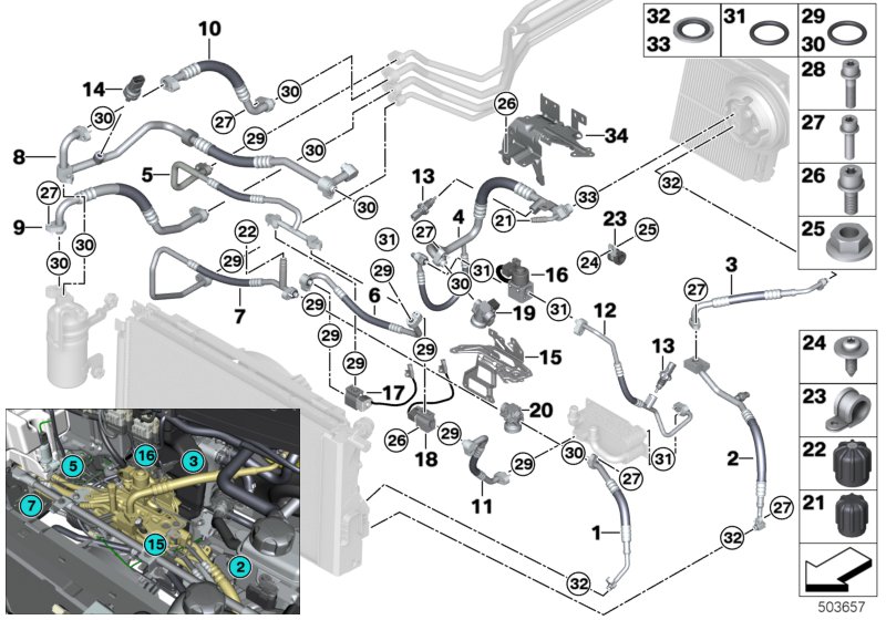 Genuine BMW 64509291146 Suction Line, Front R134A (Inc. i3 60Ah, i3 120Ah & i3 94Ah) | ML Performance UK Car Parts