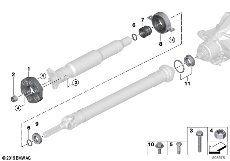 Genuine BMW 26119844433 G05 Center Mount, Aluminium (Inc. X5 45eX) | ML Performance UK Car Parts