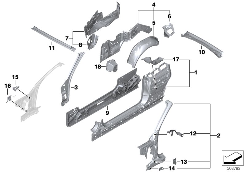 Genuine BMW 41217347088 F23 Rear Panel Side Wall, Rear Right (Inc. 230i, 220d & M240i) | ML Performance UK Car Parts