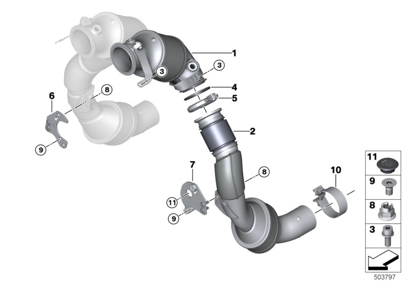 Genuine BMW 18327856829 F92 F90 F91 Exch Catalytic Conv.Close To Engine Top CYL. 5-8 (Inc. M5 & M8) | ML Performance UK Car Parts