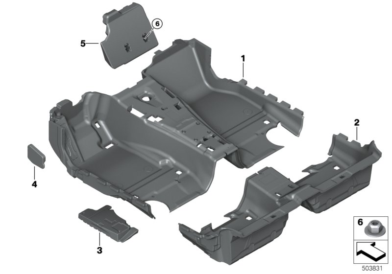 Genuine BMW 51479108217 G16 Floor Trim Cover, Front OYSTER (Inc. 840i & 840iX) | ML Performance UK Car Parts