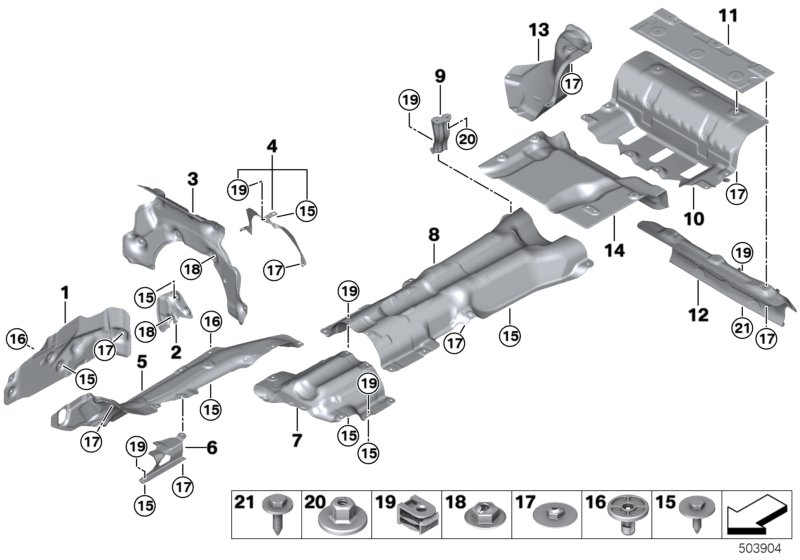 Genuine BMW 51488079985 F91 F92 Heat Shield, Rear Muffler, Front (Inc. M8) | ML Performance UK Car Parts