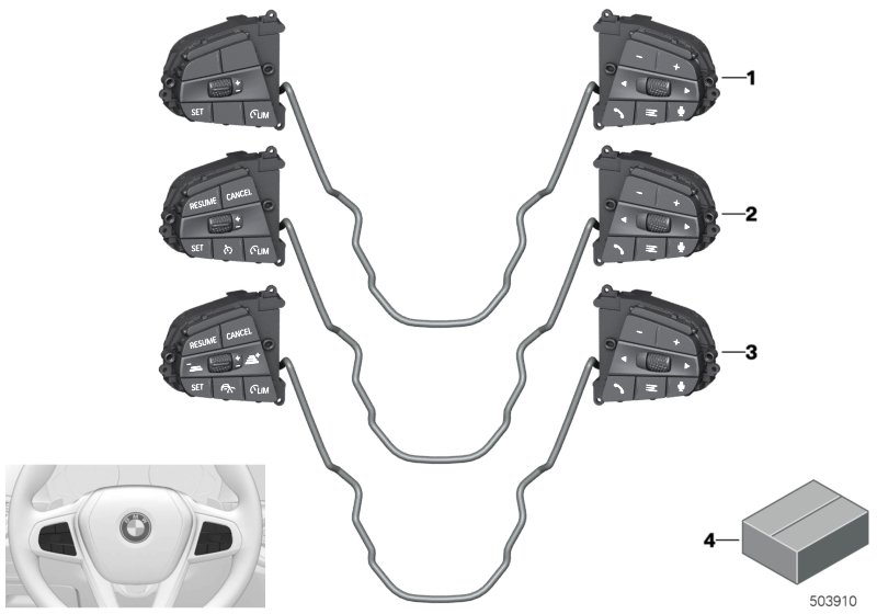 Genuine BMW 61319873213 F40 F44 G20 Switch, Multifunct. Steering Wheel (Inc. 228iX, Z4 30i & 330d) | ML Performance UK Car Parts