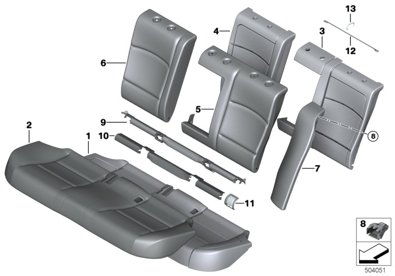 Genuine BMW 52207356839 Trim, Isofix, Outer Left ELFENBEIN WEISS (Inc. 520d, 535dX & 518d) | ML Performance UK Car Parts