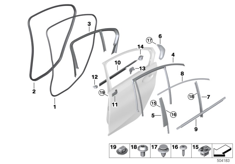 Genuine BMW 51357407433 G20 G21 Sealing B-Pillar Rear Door Left (Inc. 330dX, 320iX & 330d) | ML Performance UK Car Parts