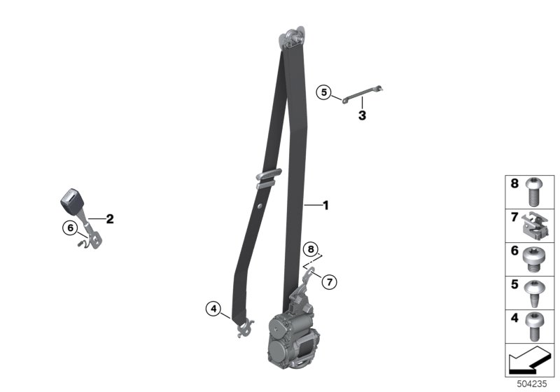 Genuine BMW 72117435665 G07 G05 G06 Lower Strap 1St Seat Row (Inc. X7 M50iX & X5) | ML Performance UK Car Parts