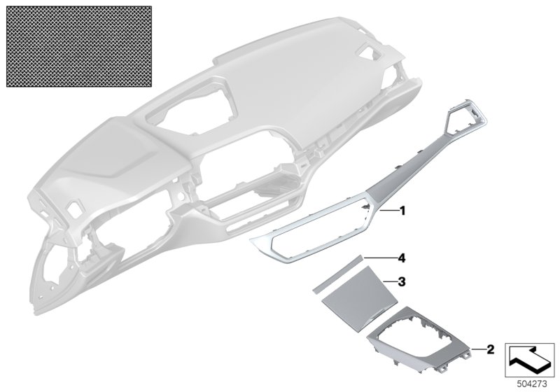 Genuine BMW 51167993093 G20 G21 Trim, Cup Holder, Aluminum Mesh (Inc. 330iX, M340i & 320d) | ML Performance UK Car Parts