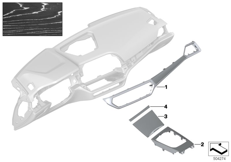 Genuine BMW 51167993079 G20 G21 Trim, Cup Holder, Fineline Silver (Inc. 320i, 320i 1.6 & 330i) | ML Performance UK Car Parts