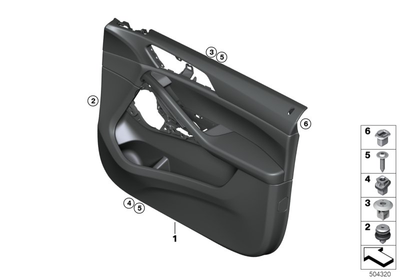 Genuine BMW 51419474016 G06 Door Trim Panel, Front Right ELFENBEINWEISS (Inc. X6 40iX, X6 30dX & X6 40i) | ML Performance UK Car Parts