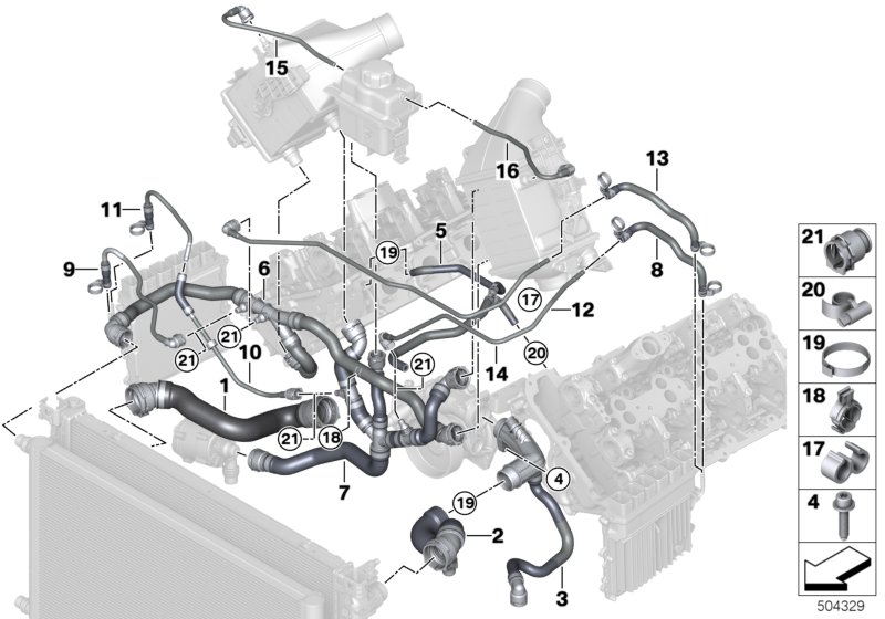 Genuine BMW 17127991487 G12 Venting Line For Charge Air Cooler ZYL 5-8 (Inc. ALPINA B7) | ML Performance UK Car Parts