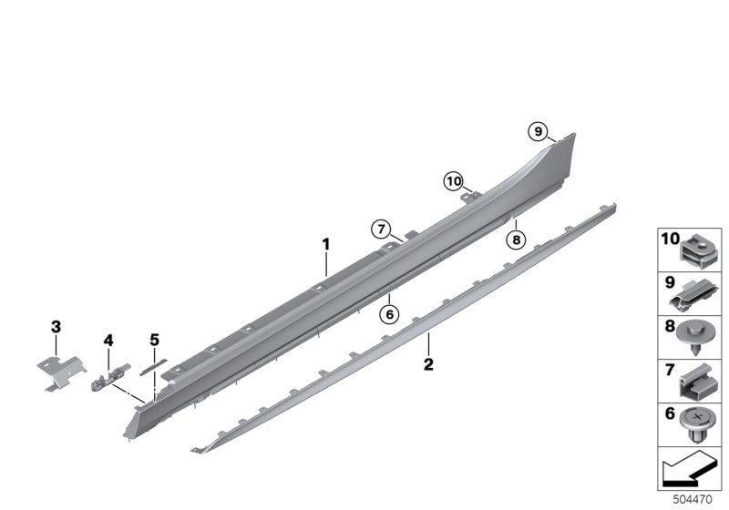 Genuine BMW 51777461383 F40 F44 Mount For Rocker Panel, Front Left (Inc. 120dX, 118d & M135iX) | ML Performance UK Car Parts