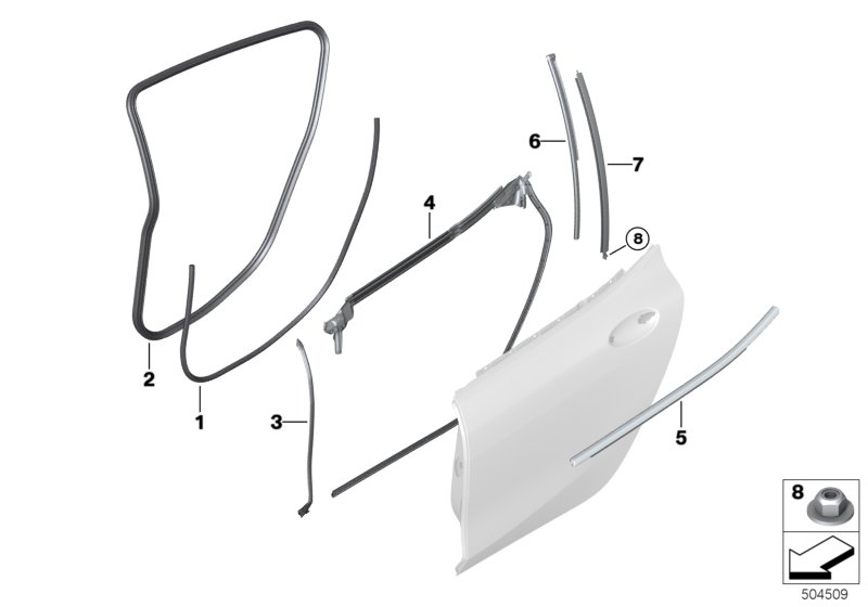 Genuine BMW 51357435446 F93 G16 Seal, Bridge, Side Window, Rear Right (Inc. M850iX, 840i & 840iX) | ML Performance UK Car Parts