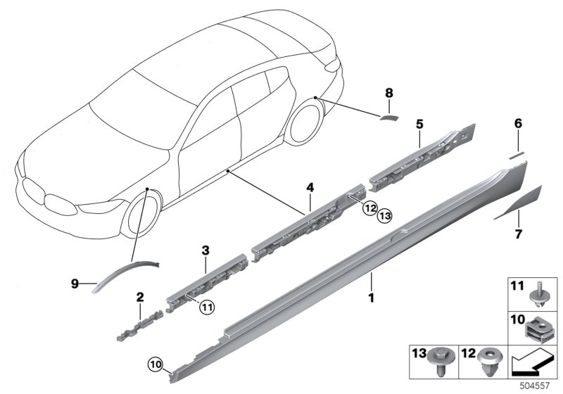 Genuine BMW 51777497691 F93 G16 Support, Sill, Rear Left (Inc. 840i, M8 & 840iX) | ML Performance UK Car Parts