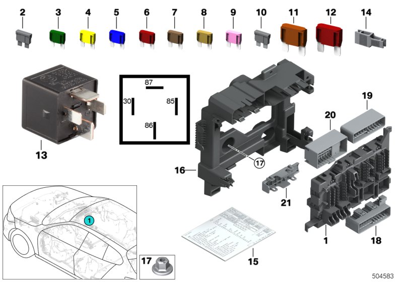 Genuine BMW 61149360501 F39 I15 I12 Power Distribution Box BASIS (Inc. X1 & Cooper S) | ML Performance UK Car Parts