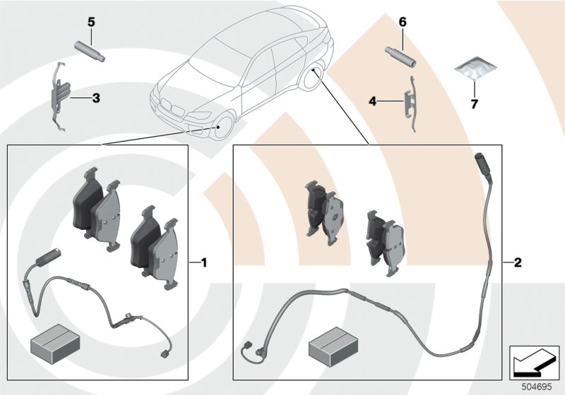 Genuine BMW 34112475041 F15 F16 Set Of Brake Pads With Wear Sensors VALUE LINE (Inc. X5 50iX & X6 50iX) | ML Performance UK Car Parts