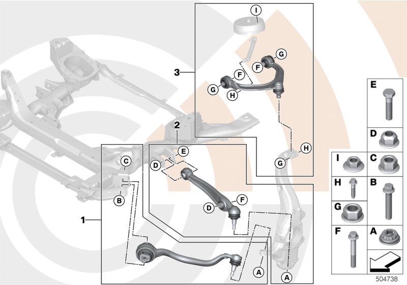 Genuine BMW 31122475229 F15 Wishbone Repair Kit Top Right VALUE LINE (Inc. X5) | ML Performance UK Car Parts