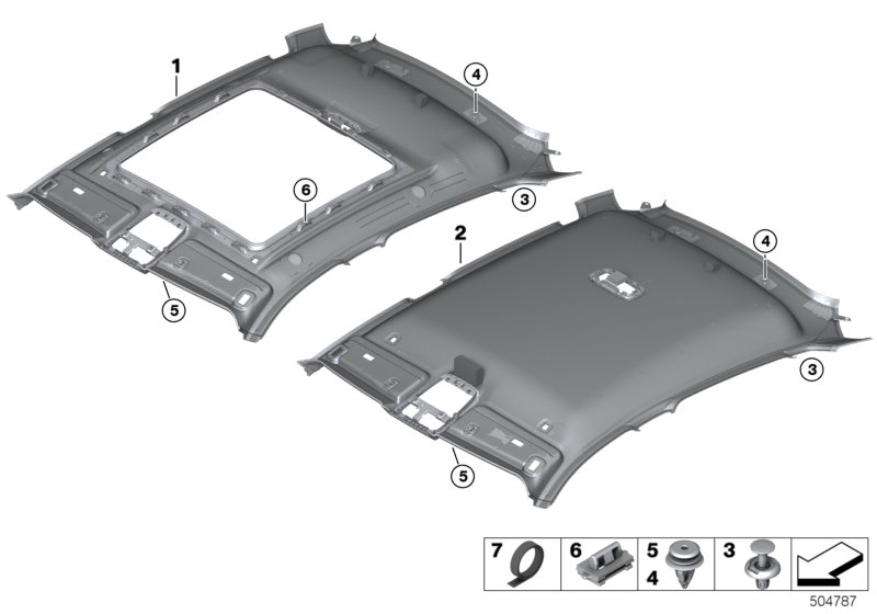 Genuine BMW 51449474435 G06 Headlining Panoramic Roof ELFENBEINWEISS (Inc. X6) | ML Performance UK Car Parts