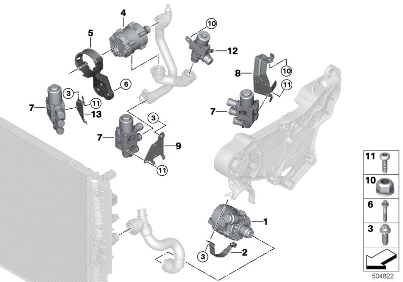 Genuine BMW 11519487540 F56 Bracket For Electric Water Pump (Inc. Cooper SE) | ML Performance UK Car Parts