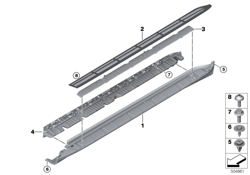 Genuine BMW 51777468103 G07 Insert, Rocker Panel, Running Board, Lft (Inc. X7) | ML Performance UK Car Parts