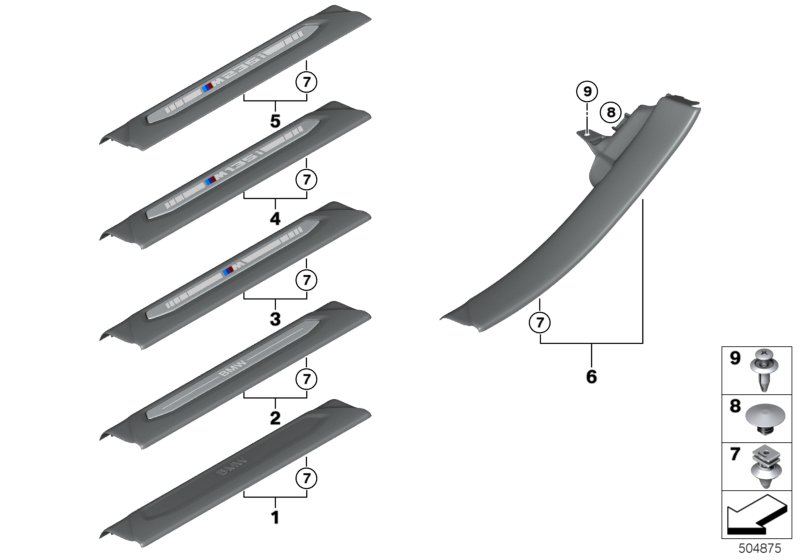 Genuine BMW 51476999466 F44 Cover Strip, Entrance Rear Right SCHWARZ (Inc. M235iX, 228iX & 218i) | ML Performance UK Car Parts