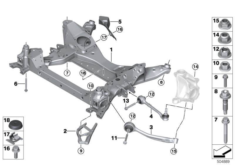 Genuine BMW 31108096675 Front Axle Support (Inc. X3 M & X4 M) | ML Performance UK Car Parts