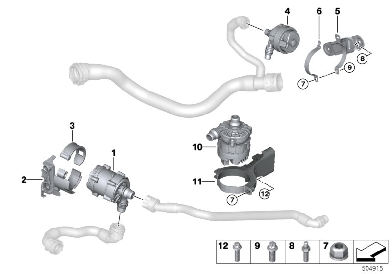 Genuine BMW 11518638237 G14 F91 G31 Auxiliary Water Pump (Inc. M850iX, 640iX & Cullinan Black Badge) | ML Performance UK Car Parts