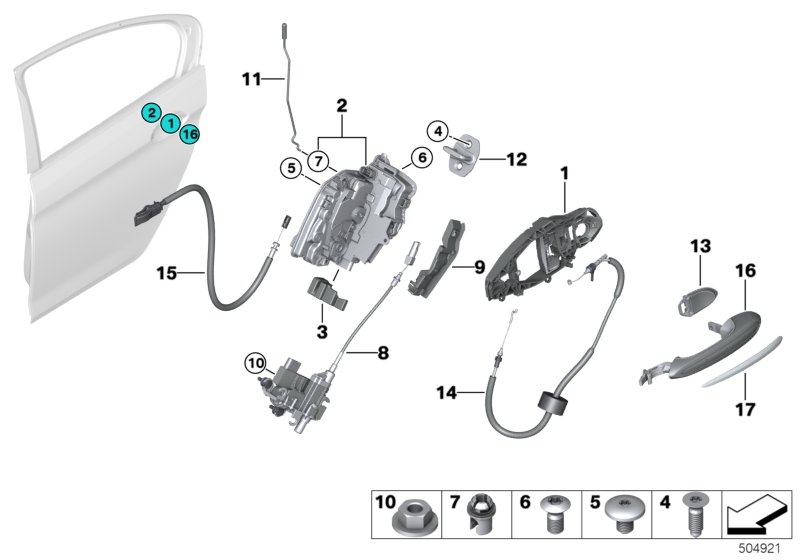 Genuine BMW 51227477706 G16 G11 G07 Door Lock, Rear Right SCA US (Inc. 750iX, M8 & 530iX) | ML Performance UK Car Parts