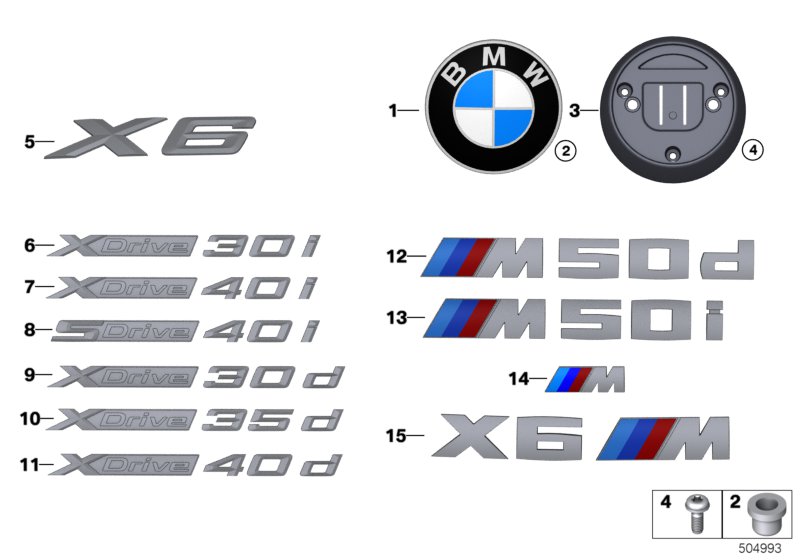 Genuine BMW 51148094035 G06 Emblem -M- (Inc. X6 30dX, X6 40iX & X6 40i) | ML Performance UK Car Parts