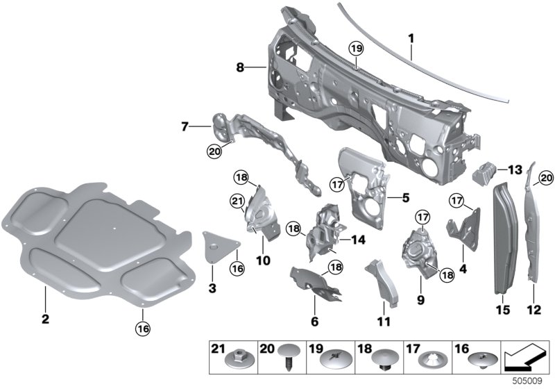 Genuine BMW 51487446931 G05 Sound Insulat.Dash Panel Engine Room Ce. LHD (Inc. X5 45eX) | ML Performance UK Car Parts