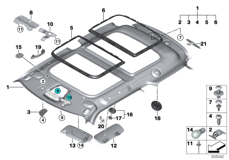 Genuine BMW Mini 51447347695 Frame For Panorama Glass Roof, Rear SCHWARZ (Inc. Cooper SE, One D & Cooper SD ALL4) | ML Performance UK Car Parts