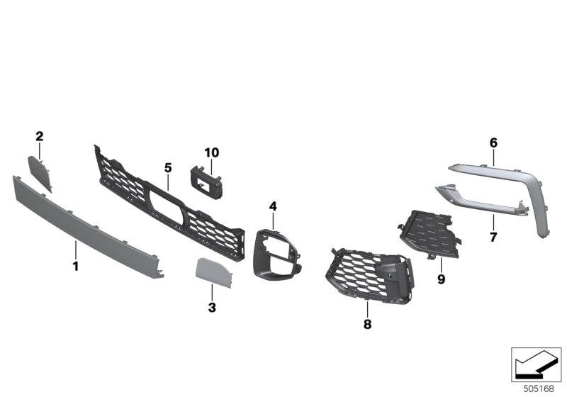 Genuine BMW 51118069944 G06 Grill, Center, For Acc, Lower, Open M/FRR (Inc. X6) | ML Performance UK Car Parts