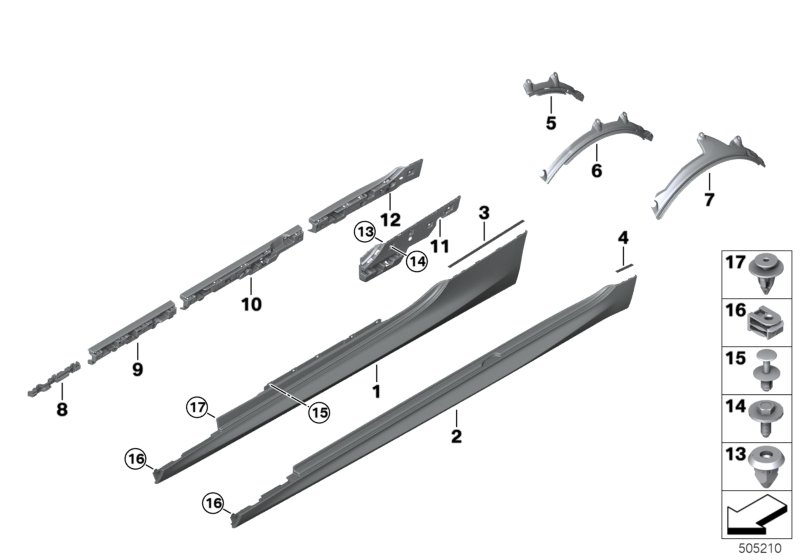 Genuine BMW 51778074847 F91 F92 Wheel Arch Trim, Rear Left -M- (Inc. M8) | ML Performance UK Car Parts