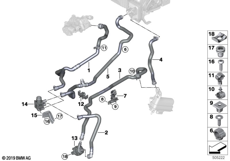 Genuine BMW 64219354466 G01 Coolant Hose, Supply 2 (Inc. X3 30eX) | ML Performance UK Car Parts