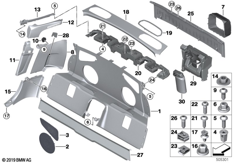 Genuine BMW 51477470194 G29 Trim Panel Partition Wall, Front (Inc. Z4) | ML Performance UK Car Parts